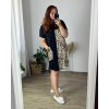 Šaty letní krátký rukáv dámské nadrozměr (56/58 ONE SIZE) ITALSKÁ MÓDA IM424336-2/DU (Velikost 56/58, Barva Černá)