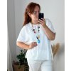 Tunika s přívěskem krátký rukáv dámská nadrozměr (54/56 ONE SIZE) ITALSKá MODA IM324STELA/DU (Velikost 54/56, Barva bílá)