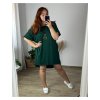 Šaty oversize s přívěškem krátký rukáv dámské nadrozměr bavlněné letní (56/58 ONE SIZE) ITALSKÁ MÓDA IM424381/DR (Velikost 56/58, Barva modrá královská)