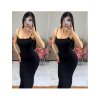 Šaty dlouhé elegantní letní na ramínka dámské (S/M ONE SIZE) ITALSKÁ MÓDA IMM24M55571/DUR (Velikost S/M/L, Barva Černá)