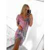 Tunika přehoz oversize plážový přes plavky krátký rukáv dámská (S/M/L ONE SIZE) ITALSKÁ MÓDA  IMM24SPM0020/DUR