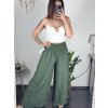 Kalhoty letní oversize dlouhé dámské (S/M/L ONE SIZE) ITALSKÁ MÓDA IMWBH24097/DU (Velikost M/L, Barva bílá)