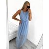 Šaty dlouhé elegantní bez rukávu dámské (S/M/L ONE SIZE) ITALSKÁ MÓDA IMWCN24065/DUR (Velikost M/L, Barva světle modrá)