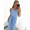 Šaty dlouhé elegantní bez rukávu dámské (S/M/L ONE SIZE) ITALSKÁ MÓDA IMWCN24065/DUR (Velikost M/L, Barva světle modrá)