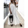šaty boho madeira bavlněné  bez rukávu dámské (S/M ONE SIZE) ITALSKá MóDA IMHMS24228/DUR (Velikost S/M/L, Barva bílá)