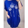 Šaty krátký rukáv dámská nadrozměr (3XL/4XL/5XL ONE SIZE) ITALSKá MóDA IM422502LH/DR (Velikost 3XL/4XL, Barva Černá)