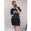 Šaty krátký rukáv dámská nadrozměr (3XL/4XL/5XL ONE SIZE) ITALSKá MóDA IM422502LH/DR (Velikost 3XL/4XL, Barva Černá)