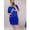Šaty krátký rukáv dámská nadrozměr (3XL/4XL/5XL ONE SIZE) ITALSKá MóDA IM422502LH/DR (Velikost 3XL/4XL, Barva Černá)