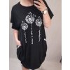 Šaty krátký rukáv dámská nadrozměr (3XL/4XL/5XL ONE SIZE) ITALSKá MóDA IM422502LH/DR (Velikost 3XL/4XL, Barva Černá)