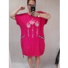 Šaty krátký rukáv dámská nadrozměr (3XL/4XL/5XL ONE SIZE) ITALSKá MóDA IM422502LH/DR (Velikost 3XL/4XL, Barva Černá)