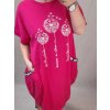 Šaty krátký rukáv dámská nadrozměr (3XL/4XL/5XL ONE SIZE) ITALSKá MóDA IM422502LH/DR (Velikost 3XL/4XL, Barva Černá)