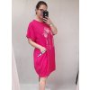 Šaty krátký rukáv dámská nadrozměr (3XL/4XL/5XL ONE SIZE) ITALSKá MóDA IM422502LH/DR (Velikost 3XL/4XL, Barva Černá)