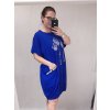 Šaty krátký rukáv dámská nadrozměr (3XL/4XL/5XL ONE SIZE) ITALSKá MóDA IM422502LH/DR (Velikost 3XL/4XL, Barva Černá)