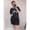 Šaty krátký rukáv dámská nadrozměr (3XL/4XL/5XL ONE SIZE) ITALSKá MóDA IM422502LH/DR (Velikost 3XL/4XL, Barva Černá)