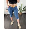 Kalhoty krátké 7/8 strečové riflové dámské (S/M ONE SIZE) ITALSKÁ MODA IM424BARKA/DR (Velikost M/L, Barva světle modrá)