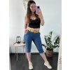 Kalhoty krátké 7/8 strečové riflové dámské (S/M ONE SIZE) ITALSKÁ MODA IM424BARKA/DR (Velikost M/L, Barva světle modrá)