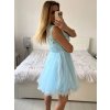 Šaty krátké společenské bez rukávu dámské (S/M ONE SIZE) ITALSKÁ MÓDA IMPSH24C19801/DU (Velikost S/M/L, Barva světle modrá)