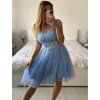 Šaty krátké společenské krátký rukáv dámské (S/M ONE SIZE) ITALSKÁ MÓDA IMPSH249129/DU (Velikost S/M/L, Barva světle modrá)