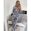 Souprava letní košile a kalhoty dámská (S/M ONE SIZE) ITALSKÁ MÓDA IMM246992/DU (Velikost S/M/L, Barva modrá)