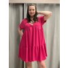 Šaty letní oversize krátký rukáv dámské nadrozměr (42/44/46 ONE SIZE) ITALSKá MóDA IM424386/DUR (Velikost 44/46, Barva Černá)