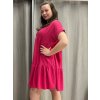Šaty letní oversize krátký rukáv dámské nadrozměr (42/44/46 ONE SIZE) ITALSKá MóDA IM424386/DUR (Velikost 44/46, Barva Černá)