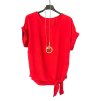 Tunika halenka krátký rukáv dámská (M/L ONE SIZE) ITALSKÁ MÓDA IMD21190/DR