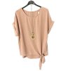 Tunika halenka krátký rukáv dámská (M/L ONE SIZE) ITALSKÁ MÓDA IMD21190/DR