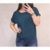 Tunika halenka krátký rukáv dámská (M/L ONE SIZE) ITALSKÁ MÓDA IMD21190/DR (Velikost M/L, Barva modrá petrolejová)