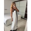 Šaty dlouhé letní na ramínka dámské (S/M ONE SIZE) ITALSKÁ MÓDA IMPMD2419968L/DUR (Velikost S/M/L, Barva bílá)