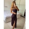Šaty dlouhé elegantní letní na ramínka dámské květ (S/M ONE SIZE) ITALSKÁ MÓDA IMPMD2433083/DU