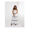 Šaty dlouhé elegantní letní na ramínka dámské (XS/S ONE SIZE) POLSKÁ MÓDA IMLAZ2457268/DU (Velikost S/M/L, Barva bílá)
