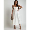 Šaty elegantní na ramínka letní dámské (XS/S ONE SIZE) POLSKÁ MÓDA IMLAZ24010481/DU (Velikost S/M/L, Barva bílá)