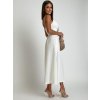Šaty elegantní na ramínka letní dámské (XS/S ONE SIZE) POLSKÁ MÓDA IMLAZ24010481/DU (Velikost S/M/L, Barva bílá)