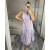 Šaty letní košilové plátěné bez rukávu dámské proužek (S/M/L ONE SIZE) ITALSKÁ MÓDA IMWAA24631/DUR (Velikost M/L, Barva modrá)
