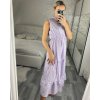 Šaty letní košilové plátěné bez rukávu dámské proužek (S/M/L ONE SIZE) ITALSKÁ MÓDA IMWAA24631/DUR (Velikost M/L, Barva modrá)