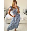 Šaty dlouhé žabičkované letní krátký rukáv dámské (M/L, XL/2XL ONE SIZE)  IMB2428-1/DUR (Velikost M/L, Barva Černá)