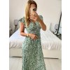 Šaty dlouhé žabičkované letní krátký rukáv dámské (M/L, XL/2XL ONE SIZE)  IMB2428-1/DUR (Velikost M/L, Barva Černá)