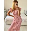 Šaty dlouhé žabičkované letní krátký rukáv dámské (M/L, XL/2XL ONE SIZE)  IMB2428-1/DUR (Velikost M/L, Barva Černá)