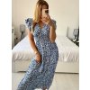 Šaty dlouhé žabičkované letní krátký rukáv dámské (M/L, XL/2XL ONE SIZE)  IMB2428-1/DUR (Velikost M/L, Barva Černá)