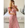 Šaty dlouhé žabičkované letní krátký rukáv dámské (M/L, XL/2XL ONE SIZE)  IMB2428-1/DUR