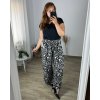 Kalhoty letní dlouhé dámské nadrozměr (S/M/L/XL/2XL) ITALSKÁ MÓDA IMWEC24ALEK-1/DUR (Velikost L/XL, Barva Černá)