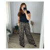Kalhoty letní dlouhé dámské nadrozměr (S/M/L/XL/2XL) ITALSKÁ MÓDA IMWEC24ALEK-3/DUR (Velikost L/XL, Barva hnědá leopard)