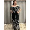 Šaty dlouhé carmen elegantní icecool krátký rukáv dámské (M/L, XL/2XL) AINUOSI  ITALSKÁ MODA IMB247011/DUR (Velikost M/L, Barva bílá)
