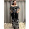 Šaty dlouhé carmen elegantní icecool krátký rukáv dámské (M/L, XL/2XL) AINUOSI  ITALSKÁ MODA IMB247011/DUR (Velikost M/L, Barva bílá)