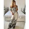 Šaty dlouhé carmen elegantní icecool krátký rukáv dámské (M/L, XL/2XL) AINUOSI  ITALSKÁ MODA IMB247011/DUR (Velikost M/L, Barva bílá)