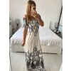 Šaty dlouhé carmen elegantní icecool krátký rukáv dámské (M/L, XL/2XL) AINUOSI  ITALSKÁ MODA IMB247011/DUR (Velikost M/L, Barva bílá)