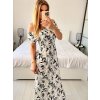 Šaty carmen žabičkované letní krátký rukáv dámské (M/L, XL/2XL ONE SIZE)  IMB24B230/DUR (Velikost M/L, Barva bílá)