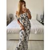 Šaty carmen žabičkované letní krátký rukáv dámské (M/L, XL/2XL ONE SIZE)  IMB24B230/DUR (Velikost M/L, Barva bílá)