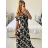Šaty carmen žabičkované letní krátký rukáv dámské (M/L, XL/2XL ONE SIZE)  IMB24B230/DUR (Velikost M/L, Barva bílá)