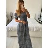 Šaty carmen žabičkované letní krátký rukáv dámské (M/L, XL/2XL ONE SIZE)  IMB24B212/DUR (Velikost M/L, Barva bílá)